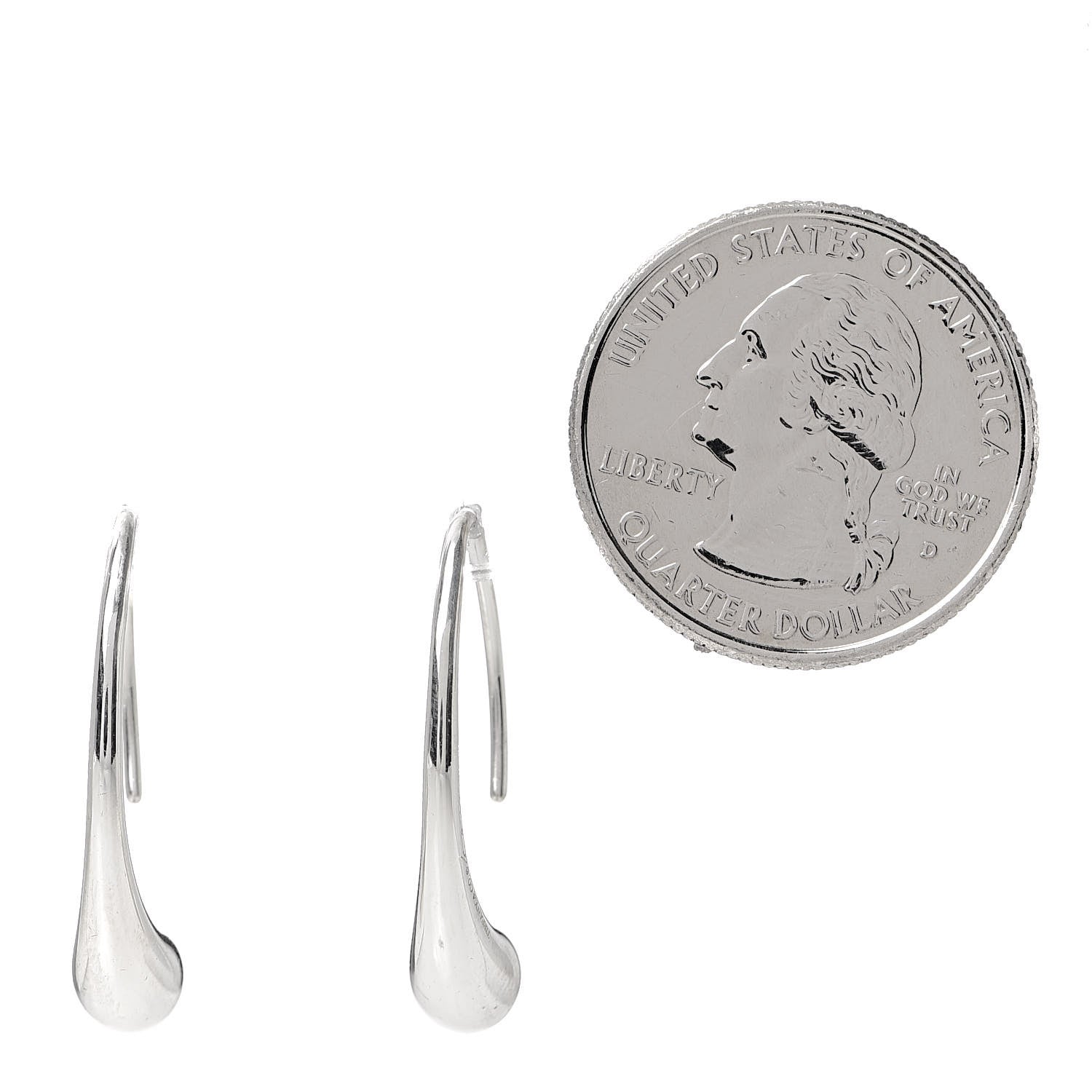 Tiffany Sterling Silver Elsa Peretti Teardrop Hoop Earrings 2 of 4