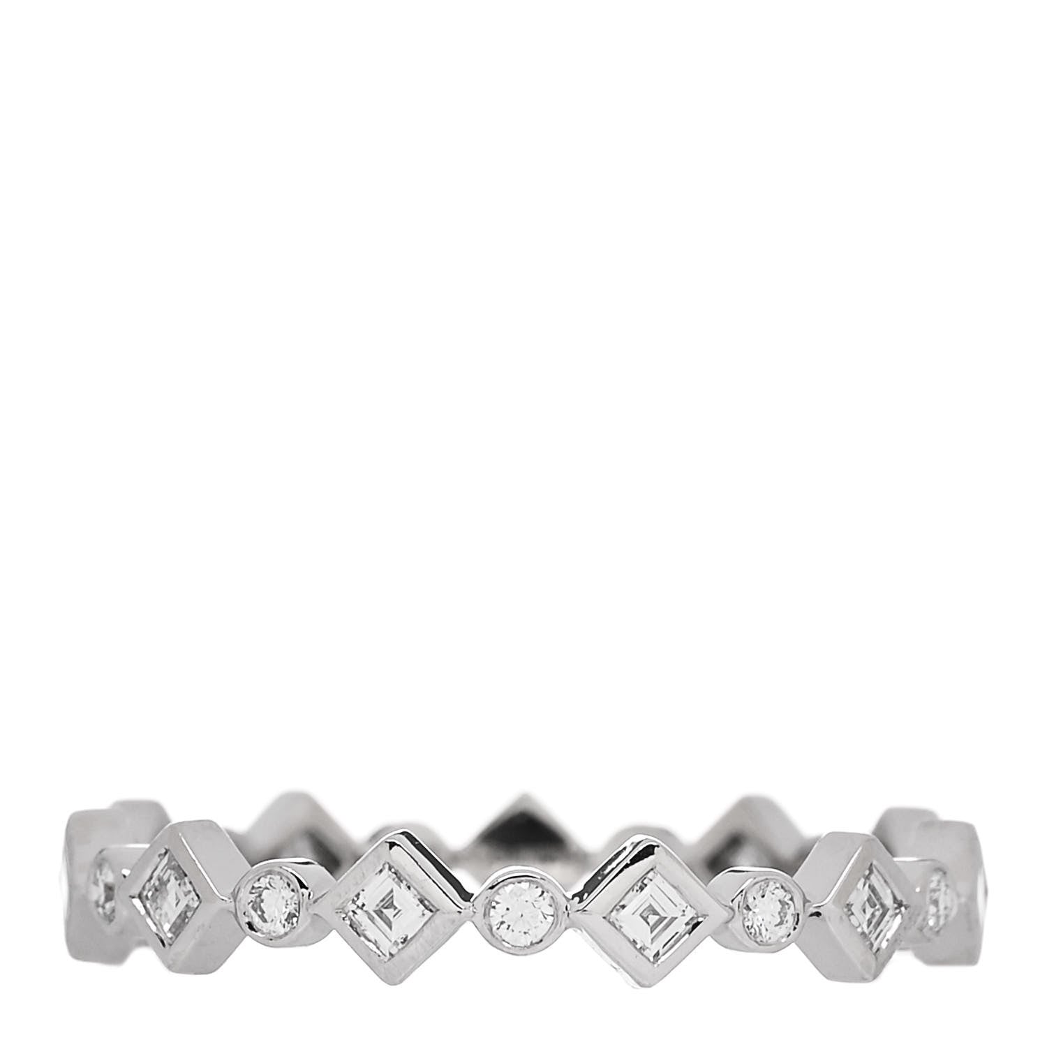 Tiffany Platinum Diamond Jazz Band Ring 54 7 1 of 5