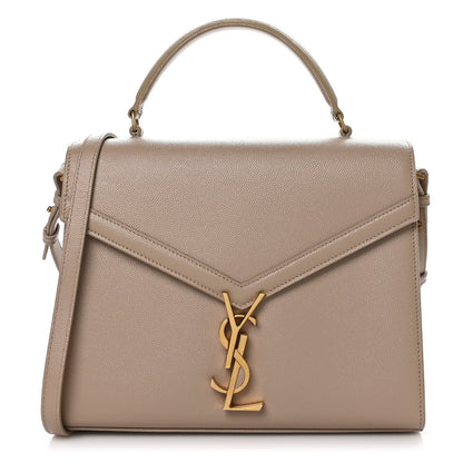 Saint Laurent Grain de Poudre Medium Classic Monogram Cassandra Top Handle Dark Beige 1 of 7