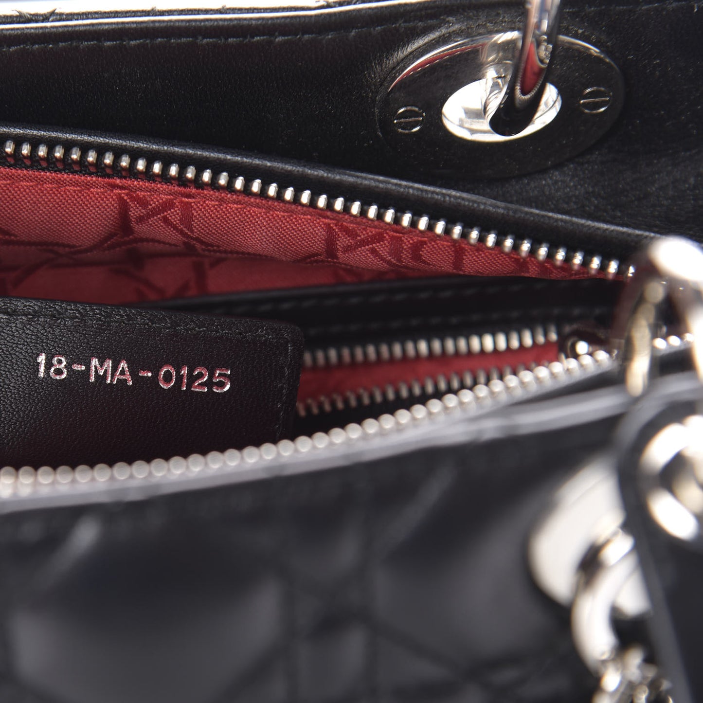 Lambskin Cannage Medium Lady Dior Black