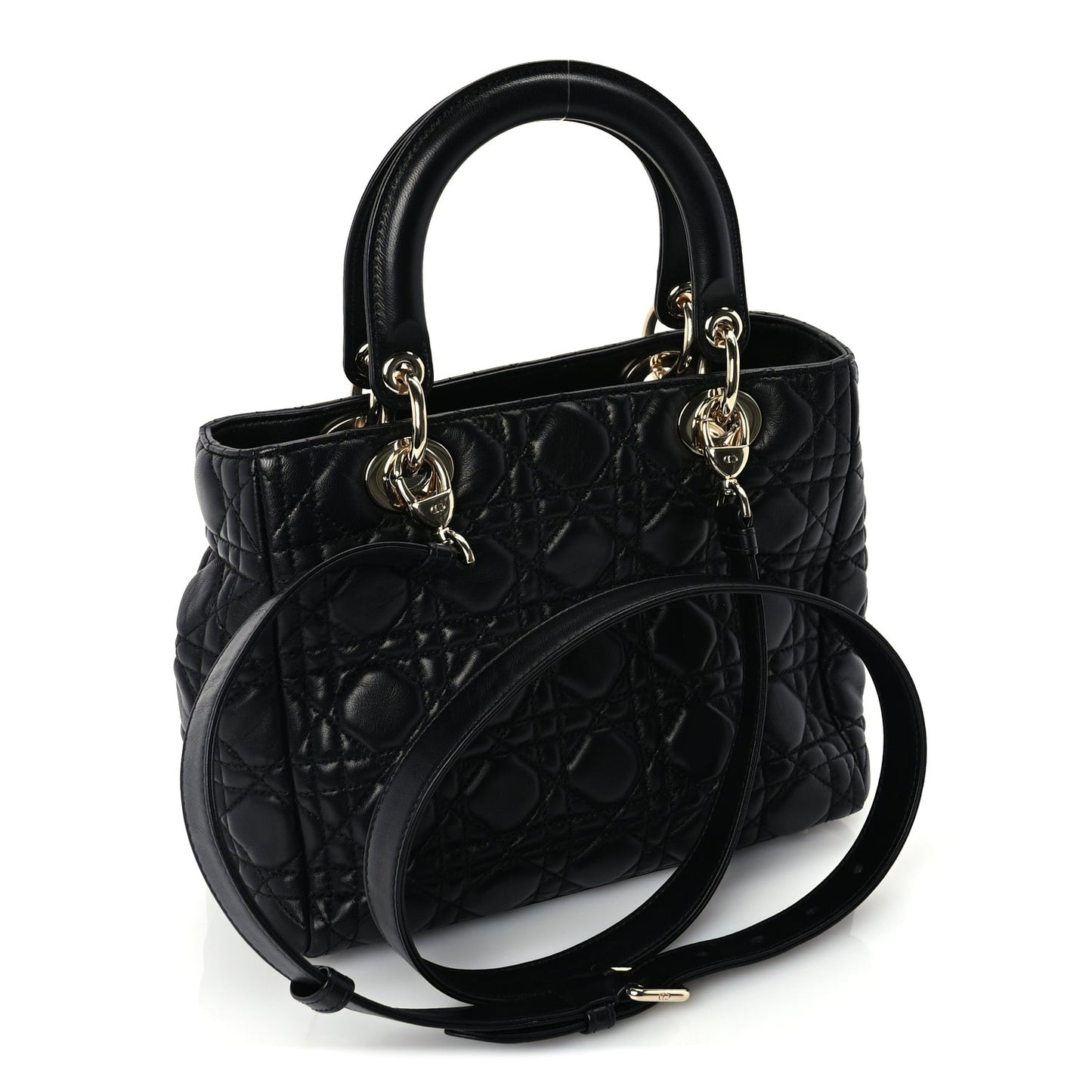Lambskin Cannage Medium Lady Dior Black