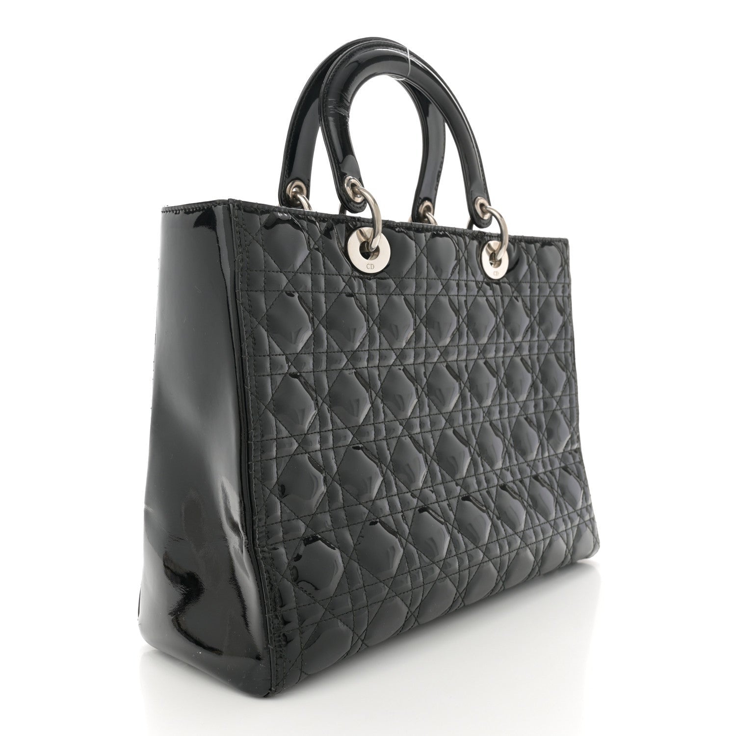 Christian Dior Patent Cannage Large Lady Dior Black 3 of 7