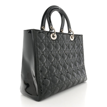 Christian Dior Patent Cannage Large Lady Dior Black 3 of 7