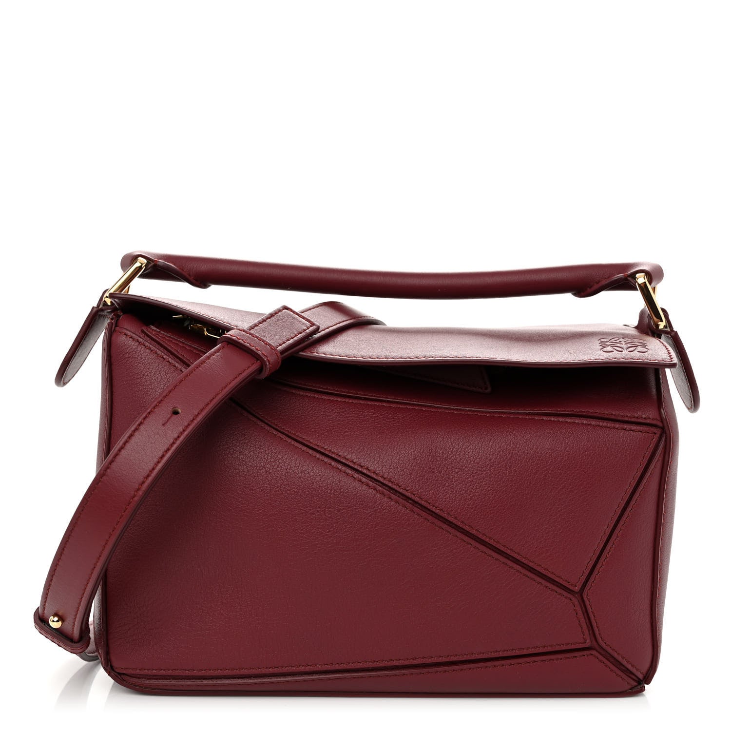 Loewe Calfskin Small Puzzle Bag Wine 1 of 9