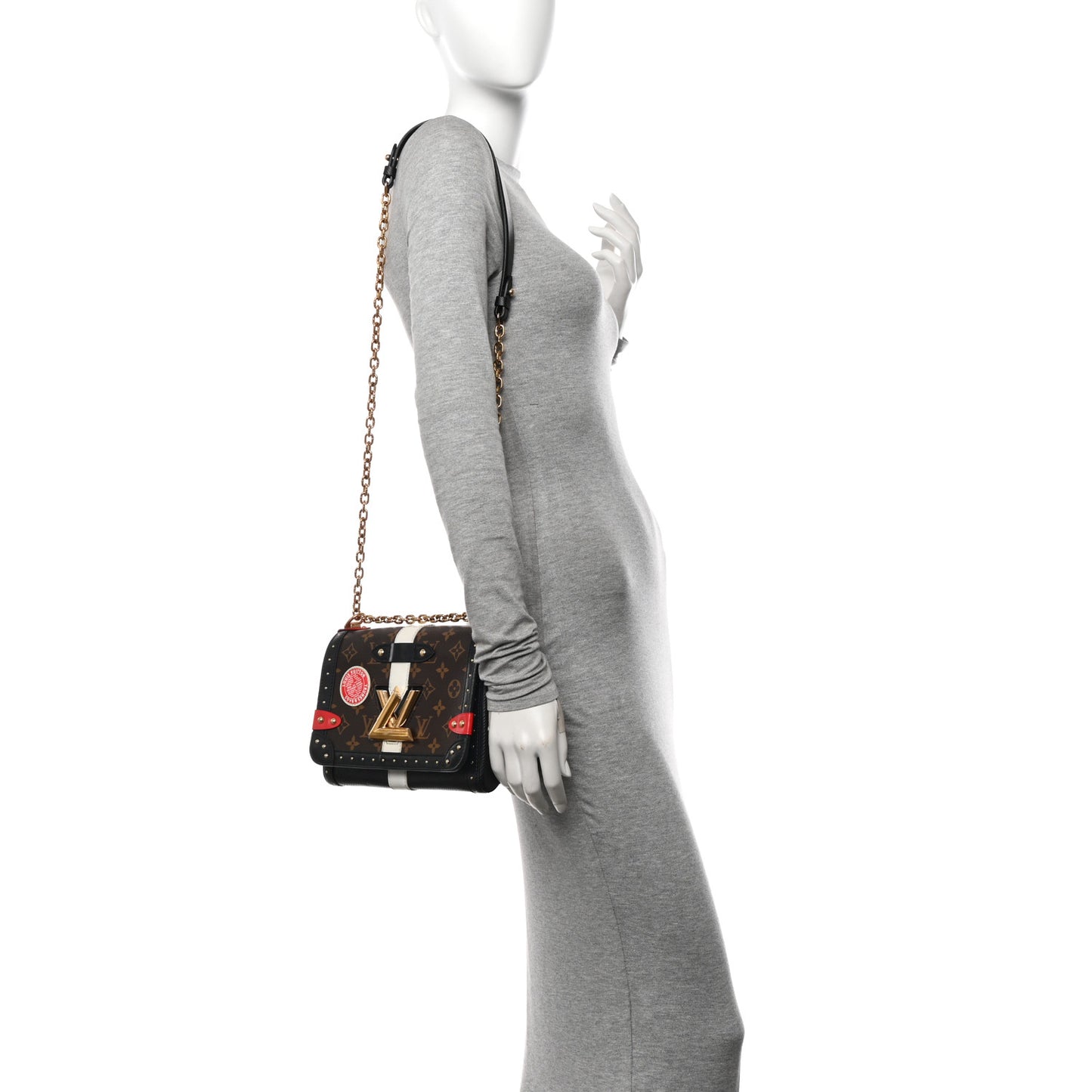 Epi Monogram Complice Trunks and Bags Twist Shoulder Bag MM Black