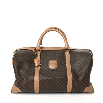 Celine Canvas Calfskin Macadam Boston 40 Duffle Brown 1 of 8