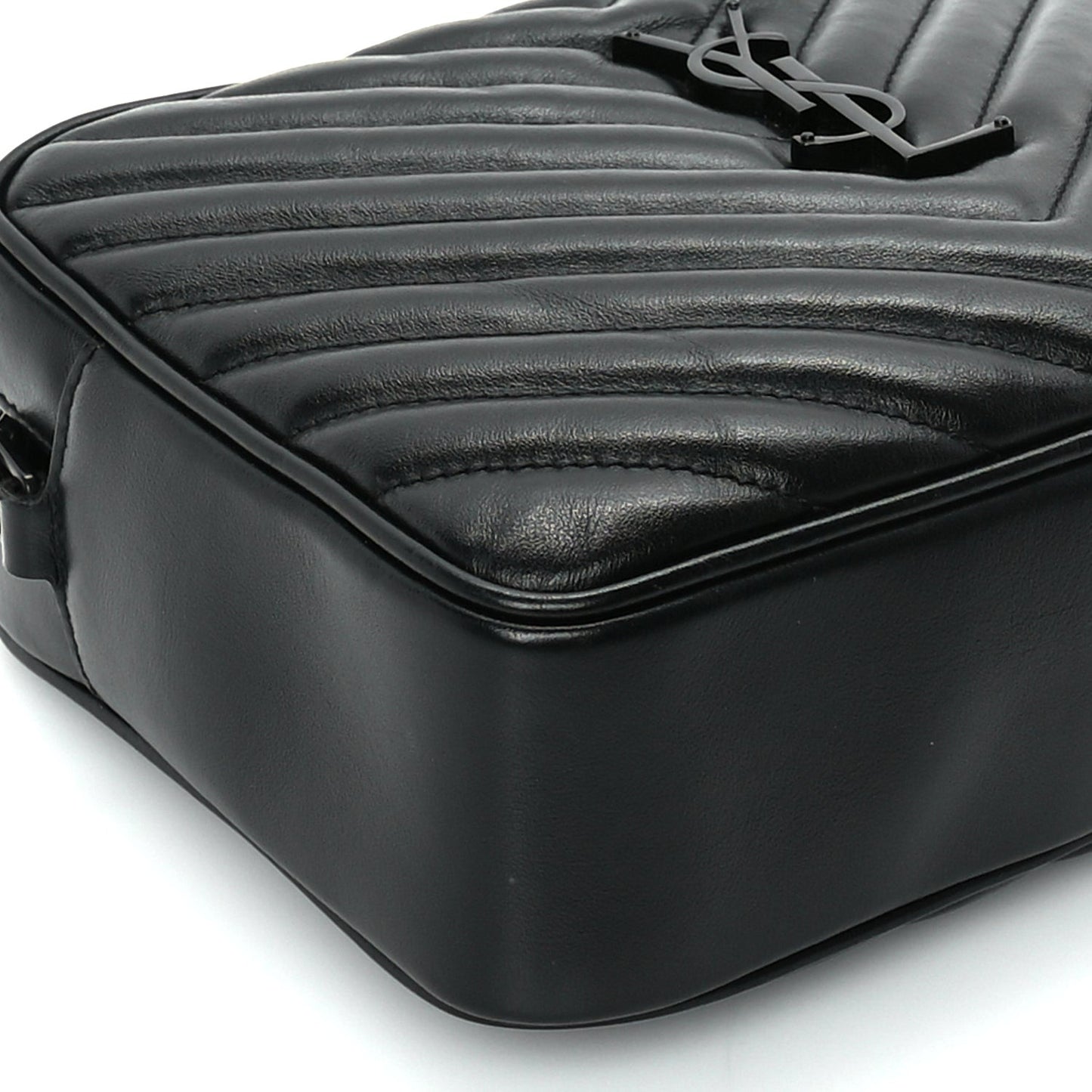 Calfskin Matelasse Monogram Monochrome Lou Camera Bag  Black