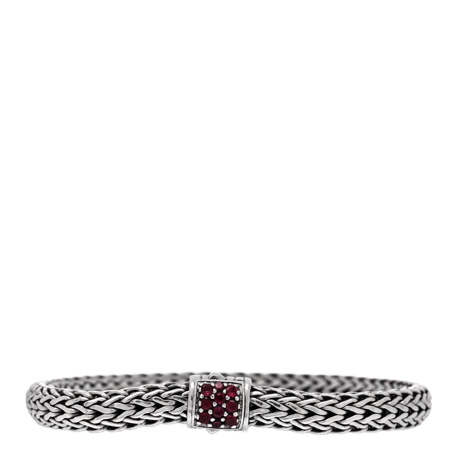 John Hardy Sterling Silver Ruby 6mm Classic Chain Bracelet 1 of 3