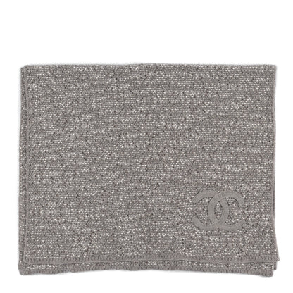 Chanel Cotton Cashmere Lurex CC Scarf Grey 2 of 6