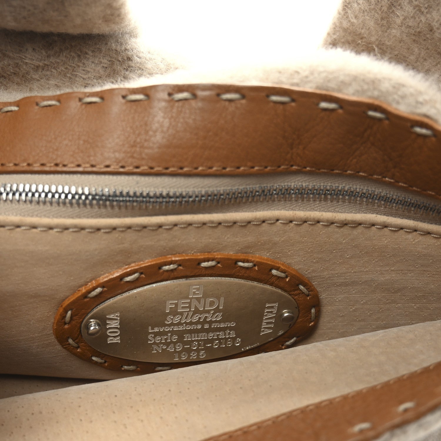 Fendi Cashmere Cuoio Romano Selleria Baguette Honey 6 of 7