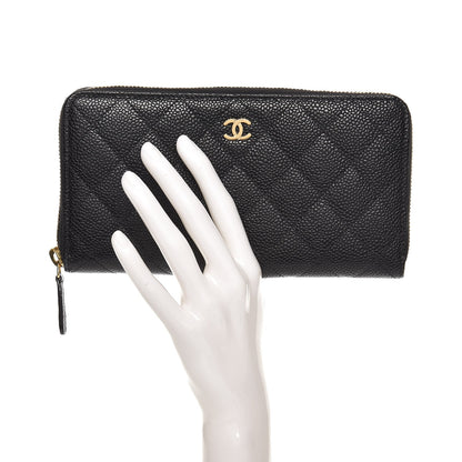 Chanel Caviar Quilted Large Gusset Zip Around Wallet Black 2 of 8