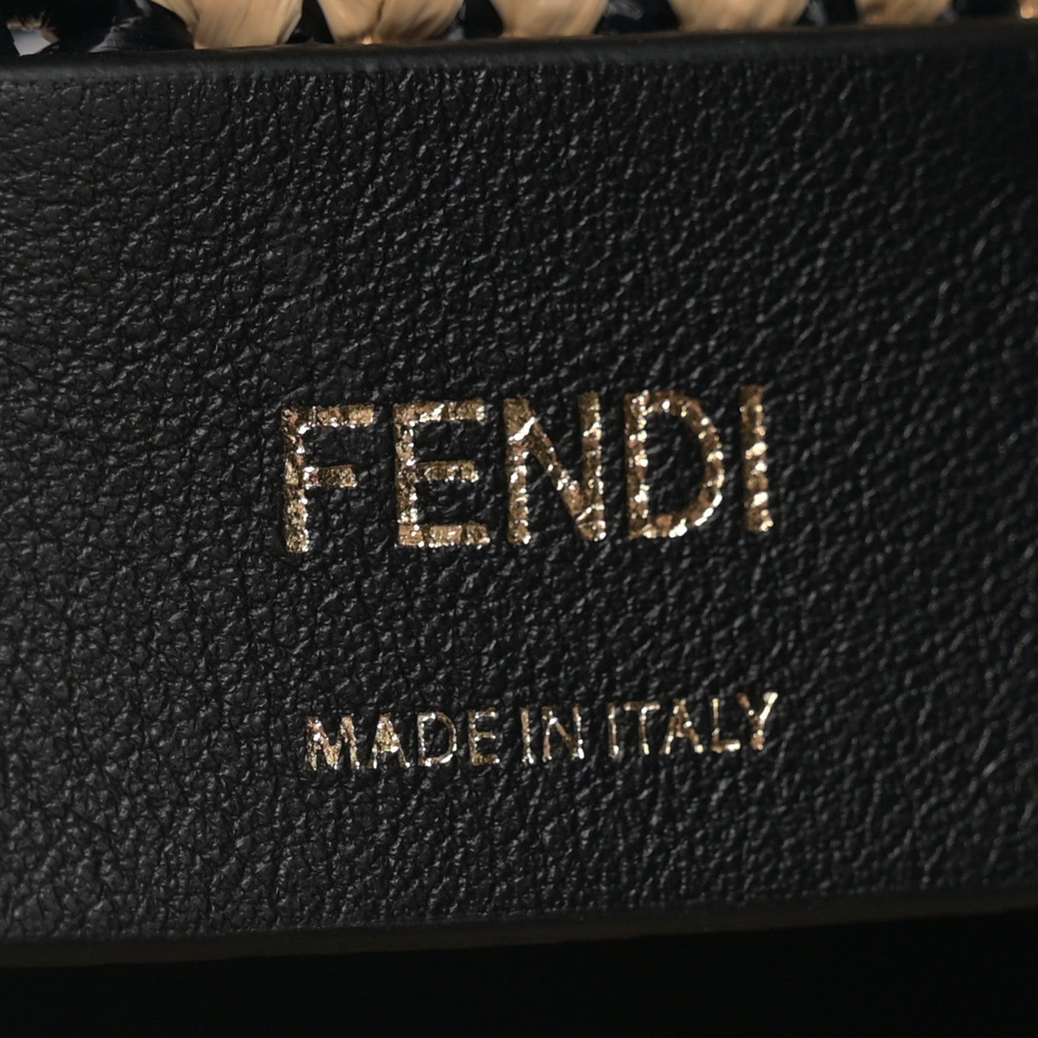 Fendi Raffia Vitello Seta F is FF Woven Mini Mon Tresor Bucket Bag Black Natural 6 of 7