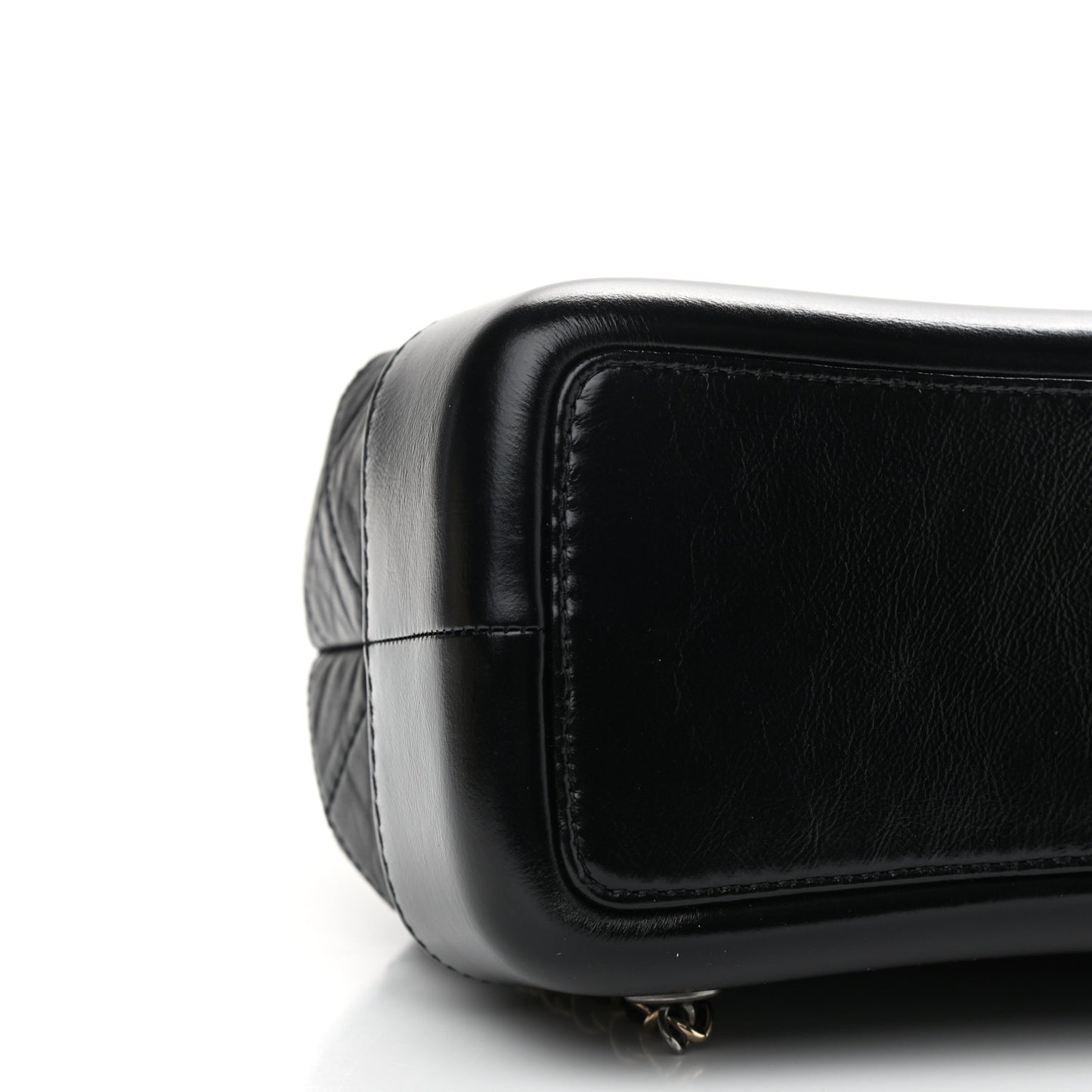 Aged Calfskin Quilted Small Gabrielle Backpack Black