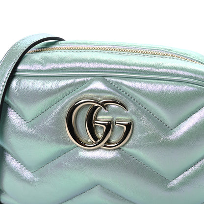 Gucci Iridescent Nappa Chevron Matelasse Small GG Marmont Chain Shoulder Bag Iridescent Salvy Green 6 of 8