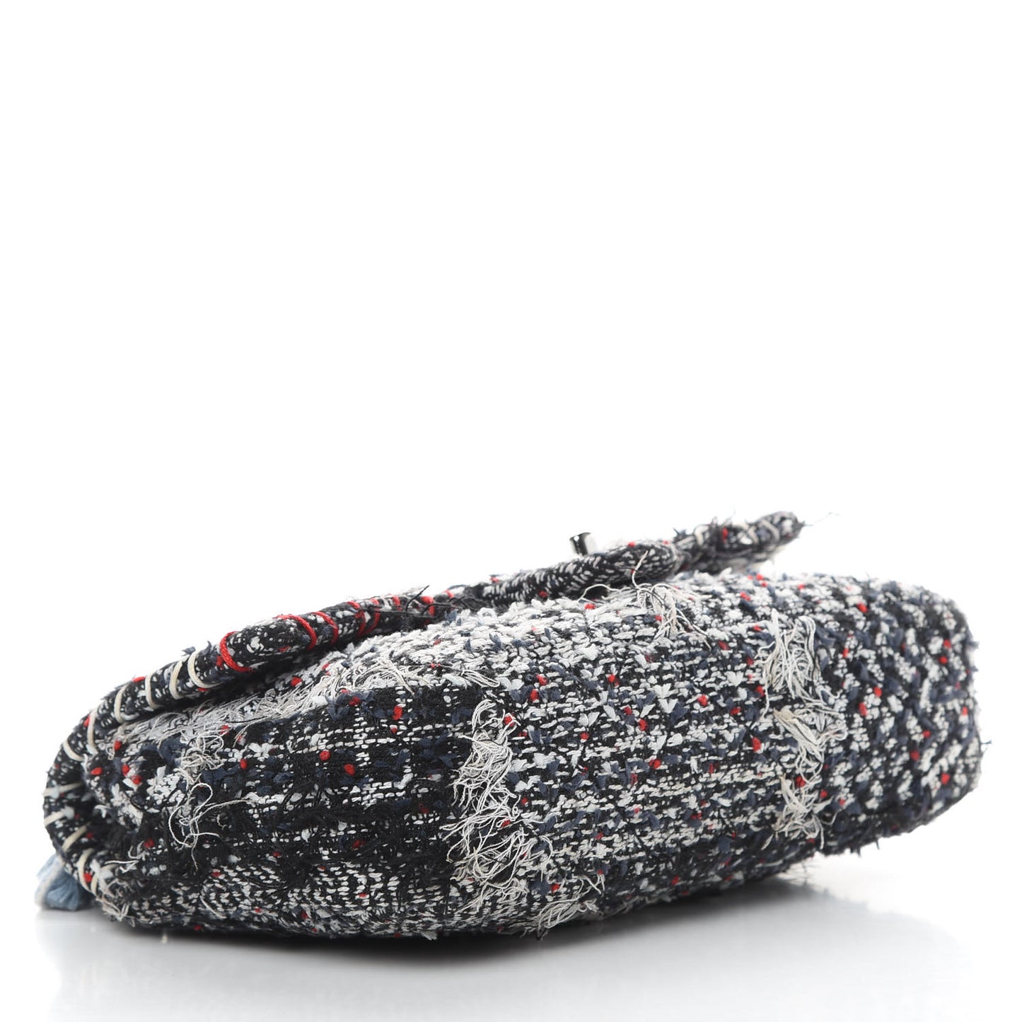 Tweed Pompom Flap Bag Multicolor