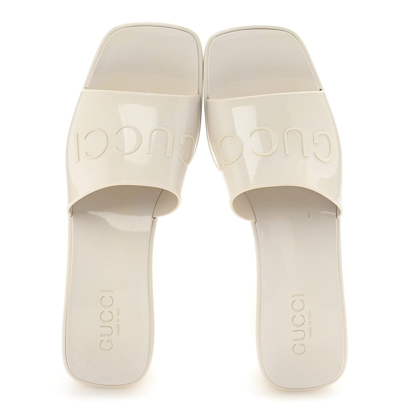 Rubber Logo Womens Platform 20/60mm Slide Sandals 38 Mystic White
