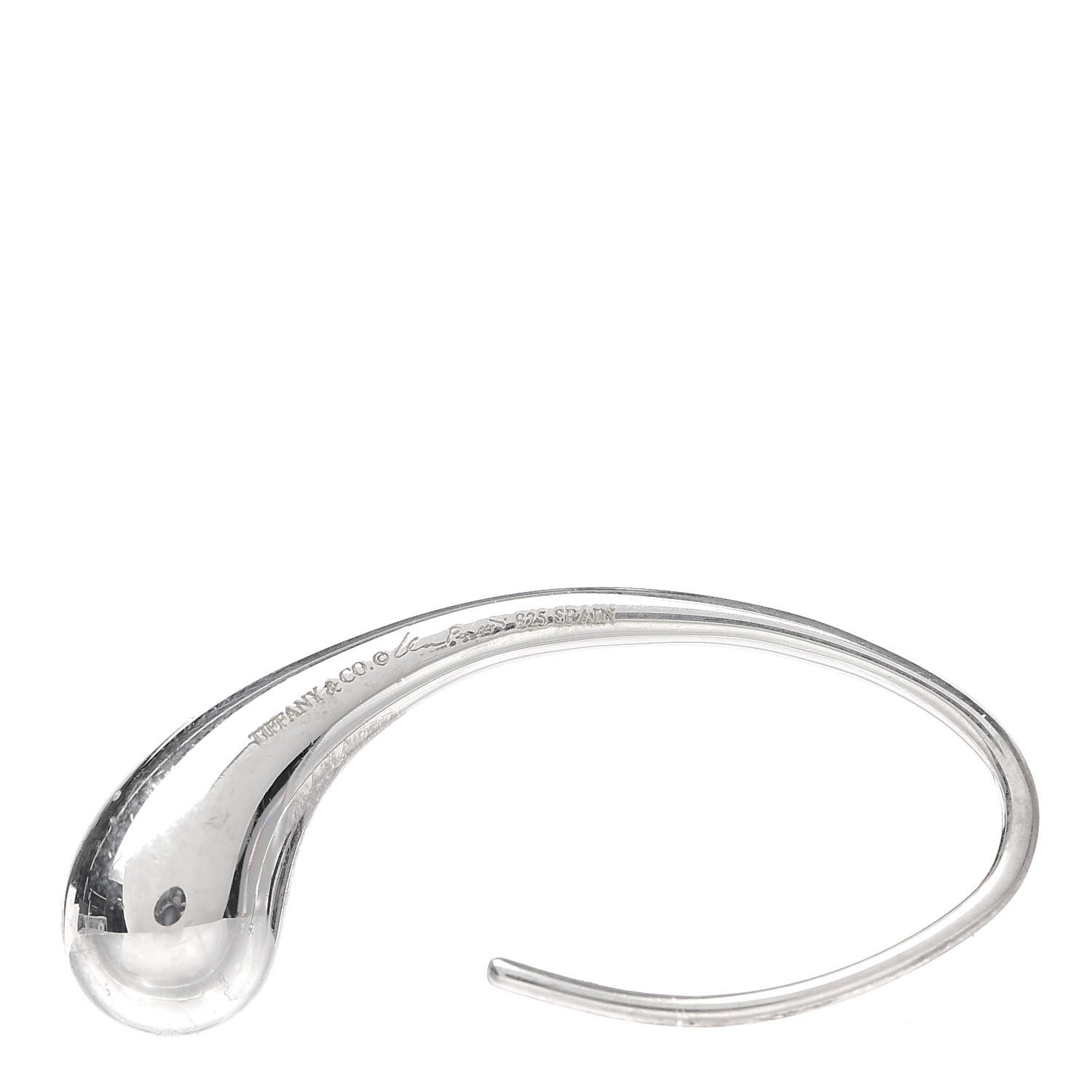 Tiffany Sterling Silver Elsa Peretti Teardrop Hoop Earrings 4 of 4