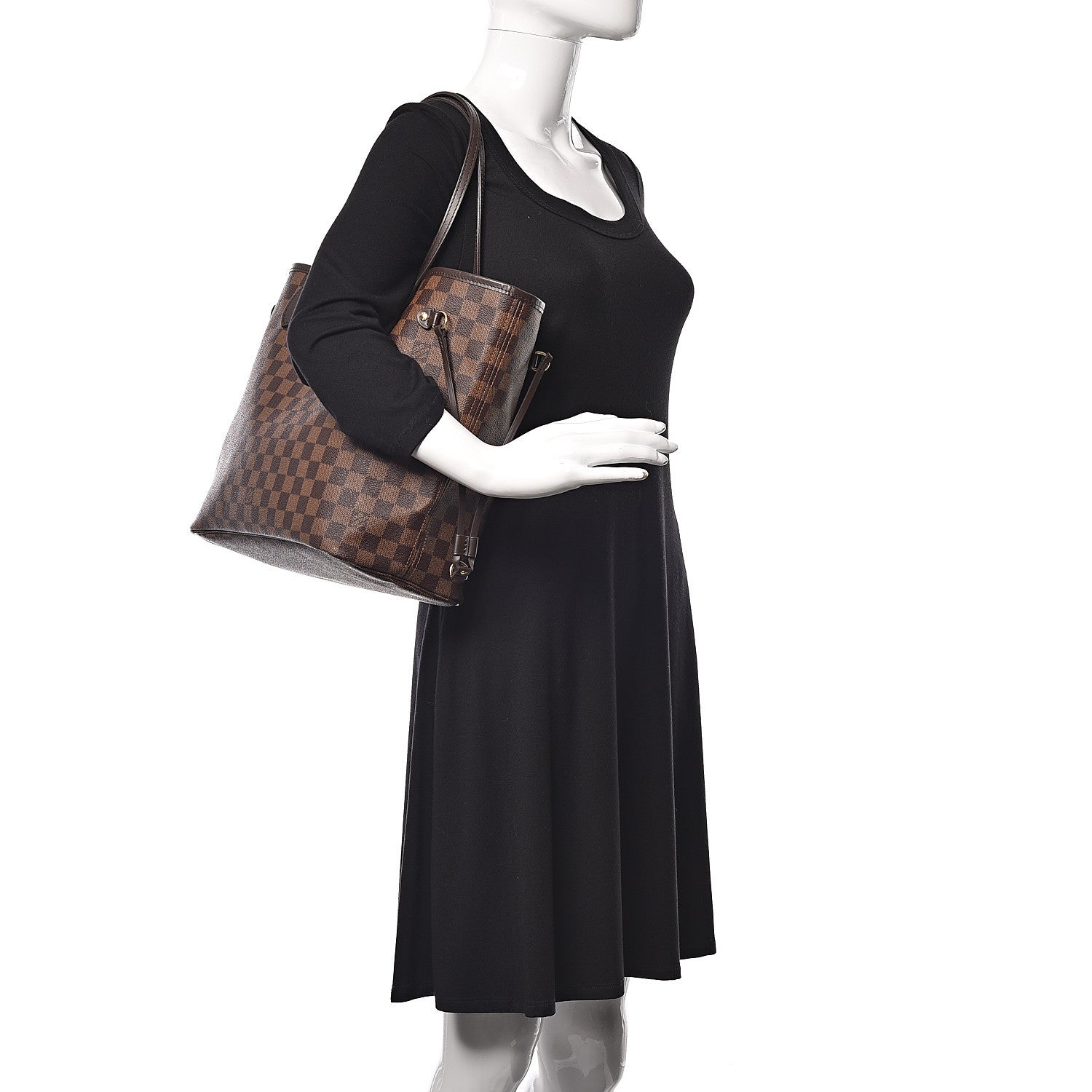 Louis Vuitton Damier Ebene Neo Neverfull MM Rose Ballerine 2 of 11