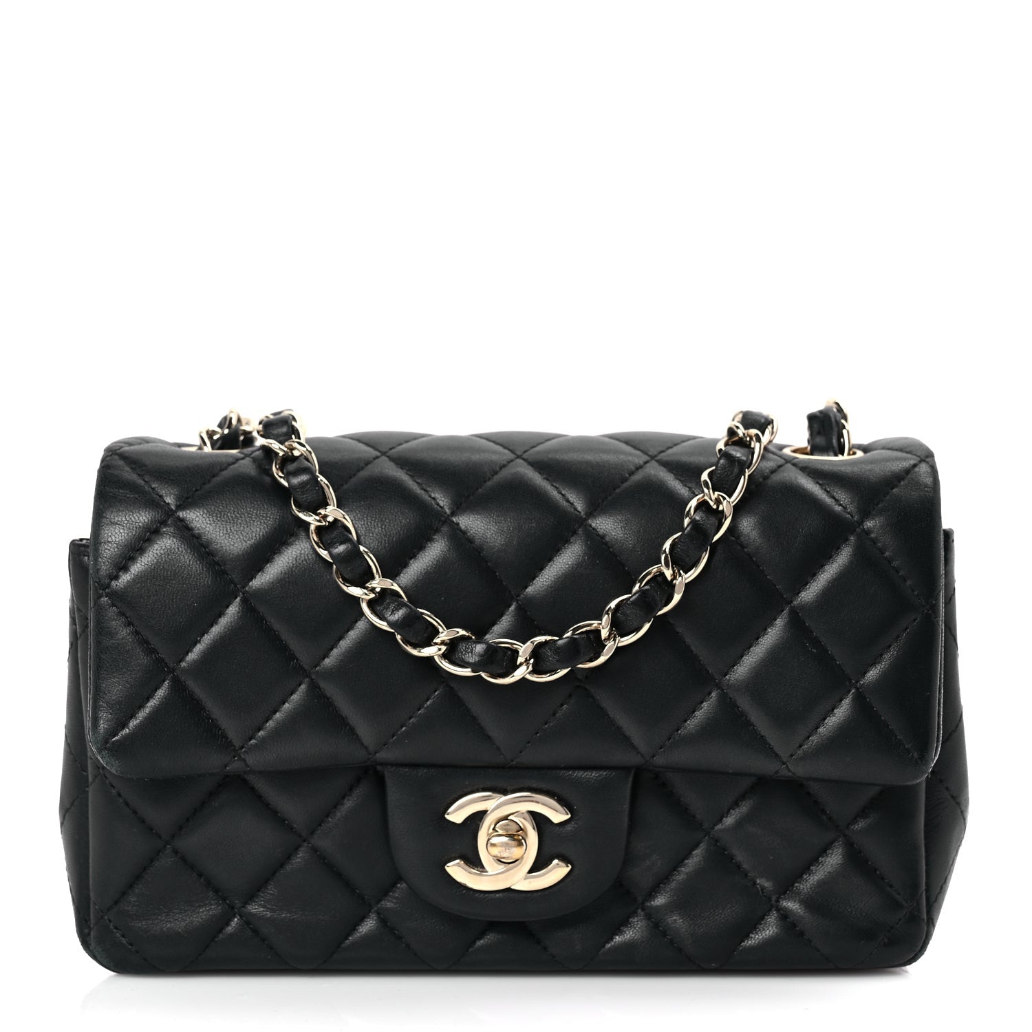 Chanel Lambskin Quilted Mini Rectangular Flap Black 1 of 10