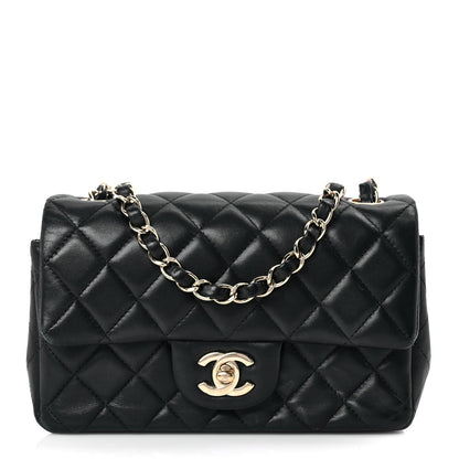 Chanel Lambskin Quilted Mini Rectangular Flap Black 1 of 10