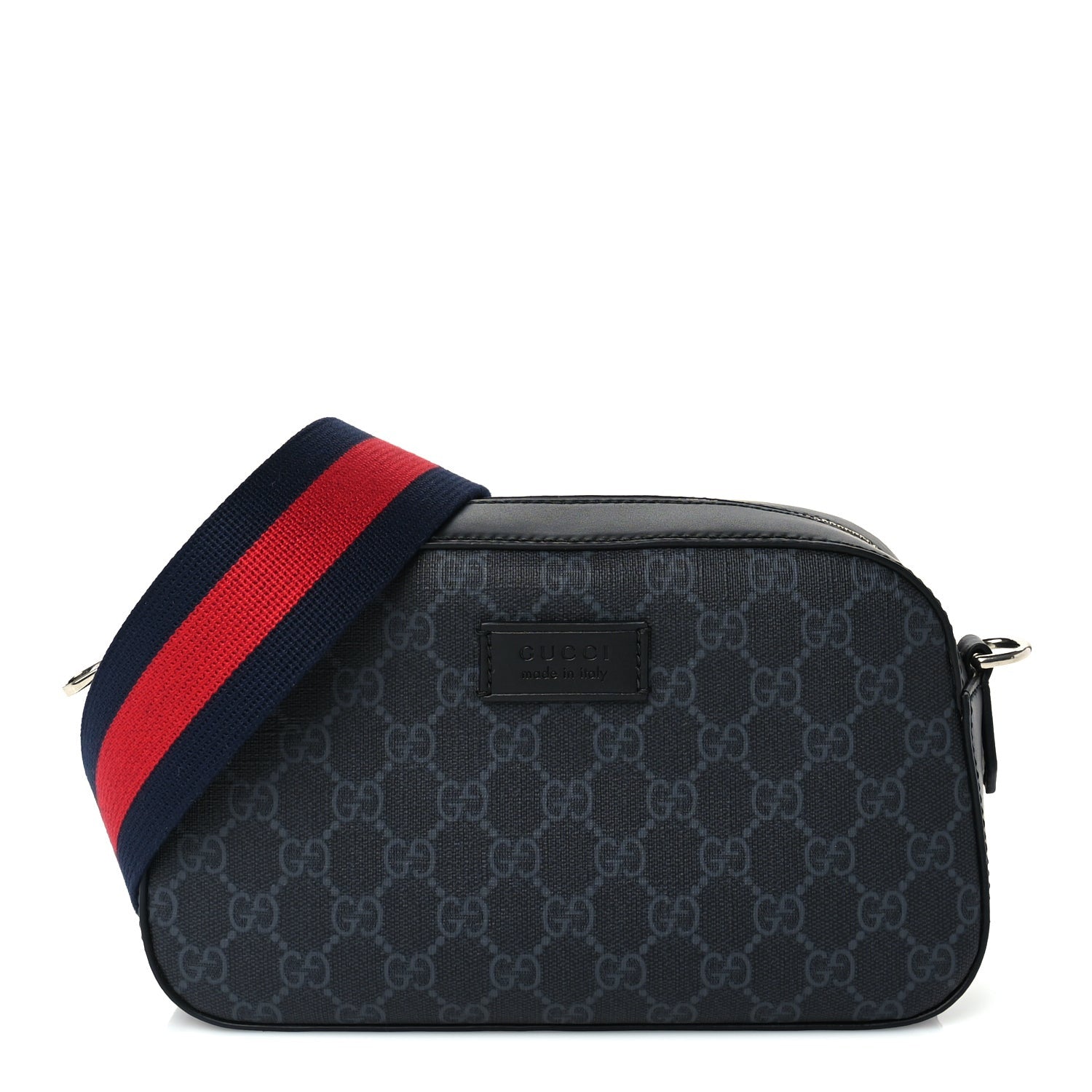 Gucci GG Supreme Monogram Web Shoulder Bag  Black 2 of 9