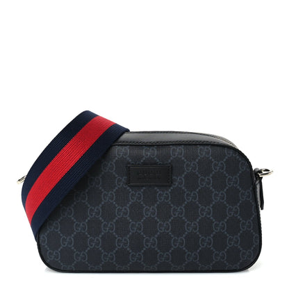 Gucci GG Supreme Monogram Web Shoulder Bag  Black 2 of 9
