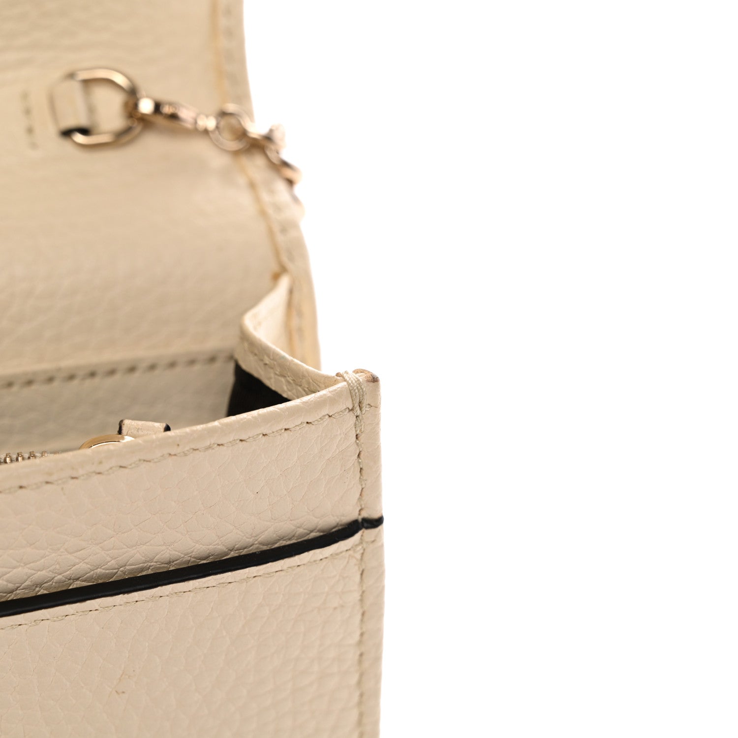 Gucci Pebbled Calfskin Soho Wallet on Chain Ivoire 12 of 13