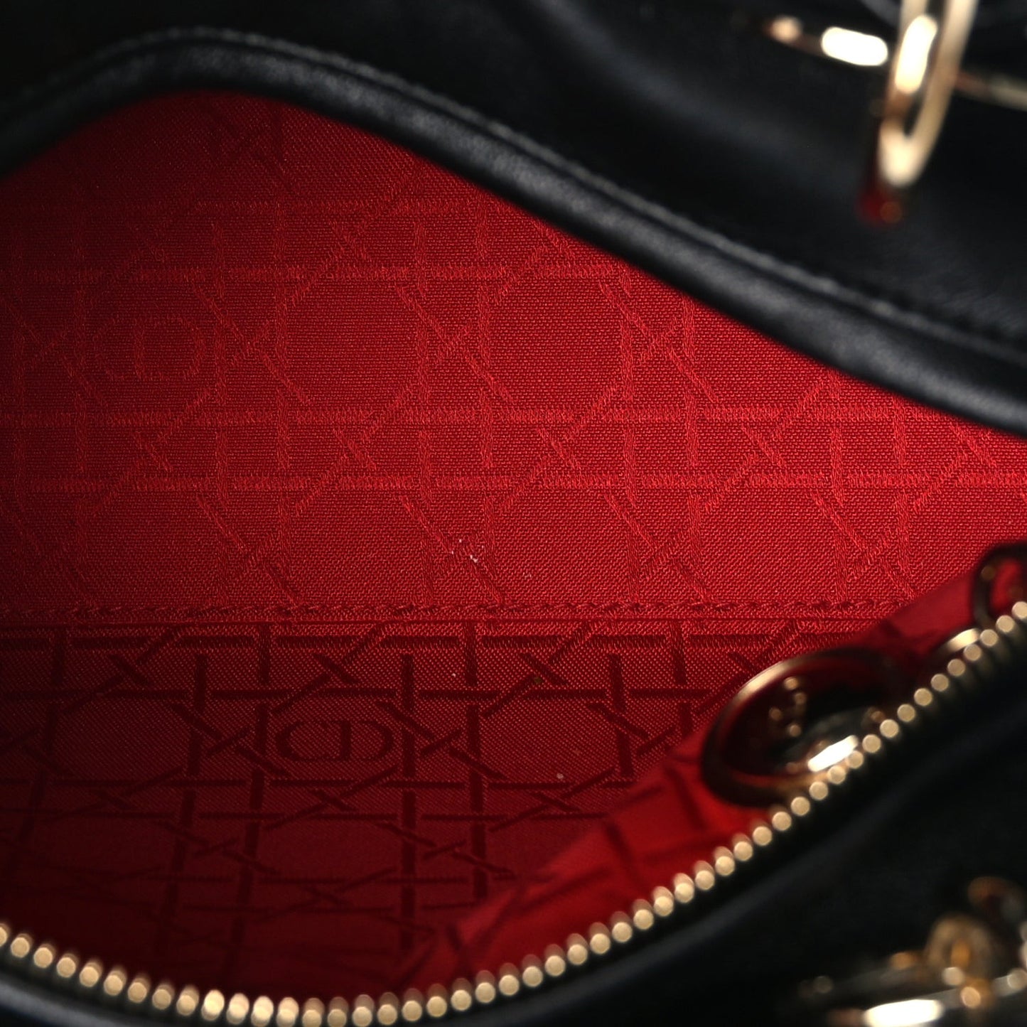 Lambskin Cannage Medium Lady Dior Black
