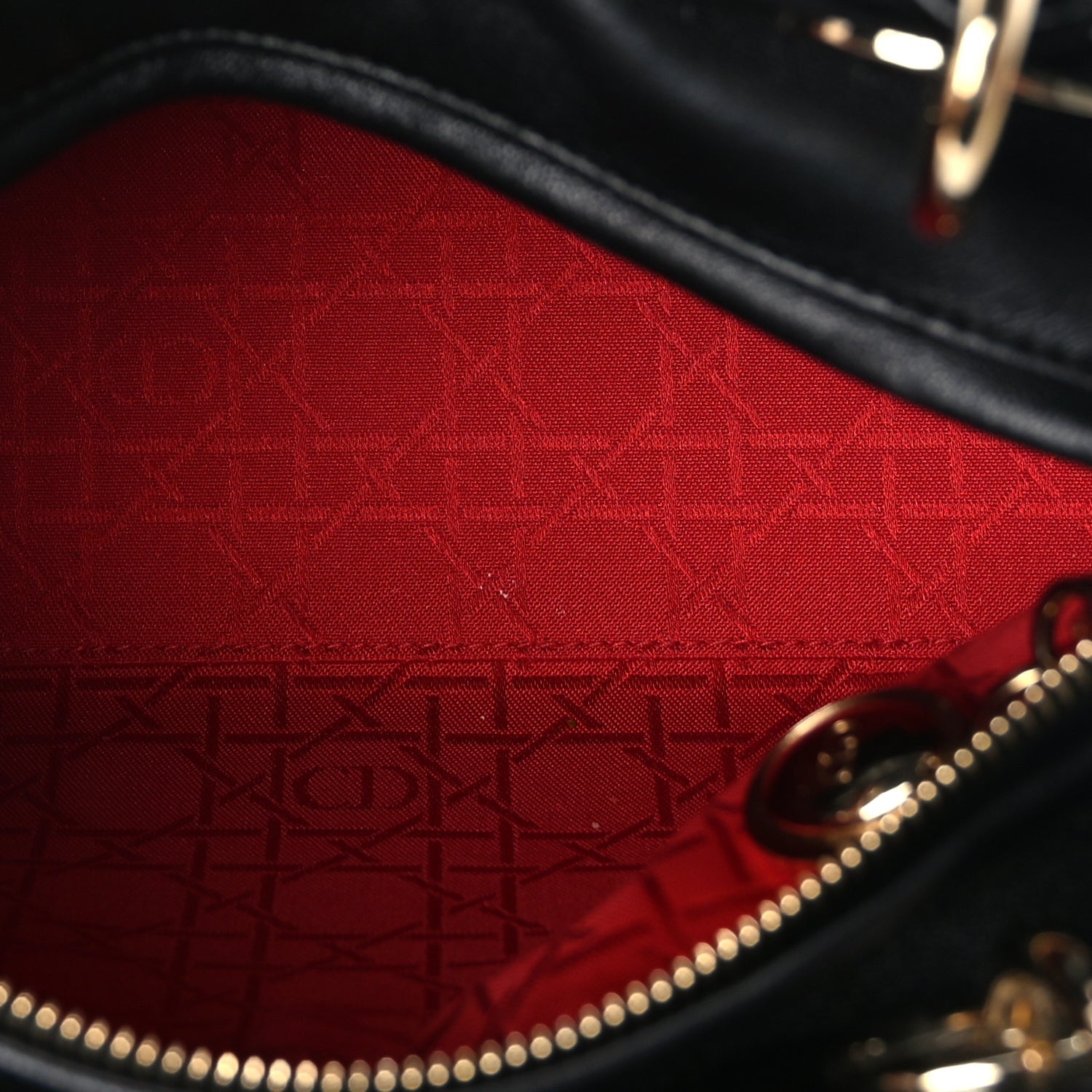 Christian Dior Lambskin Cannage Medium Lady Dior Black 4 of 8