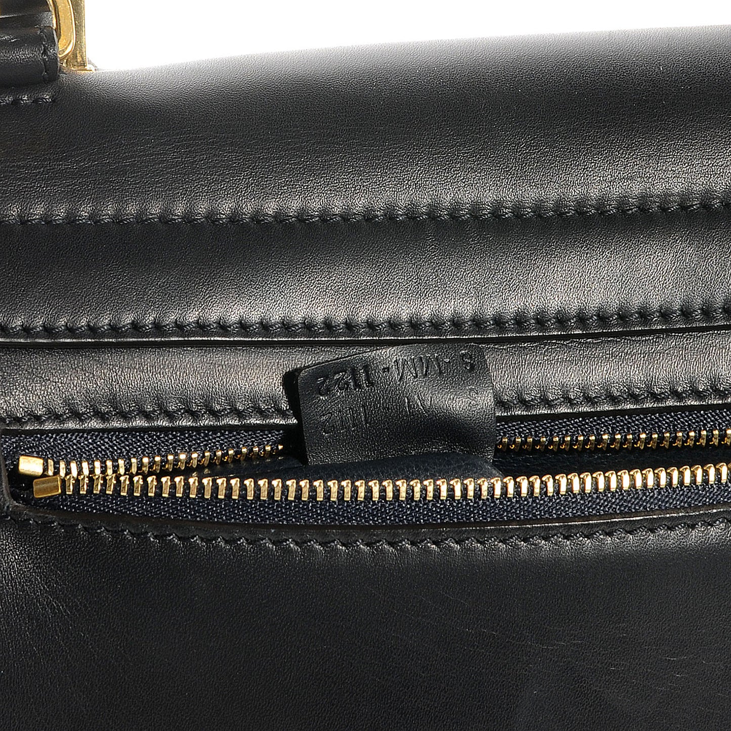 Calfskin and Suede Small Trapeze Navy Blue