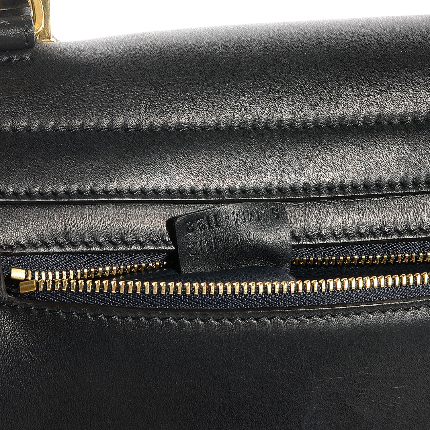 Celine Calfskin and Suede Small Trapeze Navy Blue 7 of 7