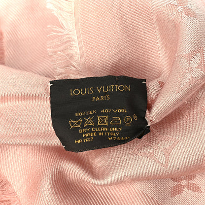 Louis Vuitton Silk Lurex Wool Monogram Shine Shawl Rose Velours 3 of 3