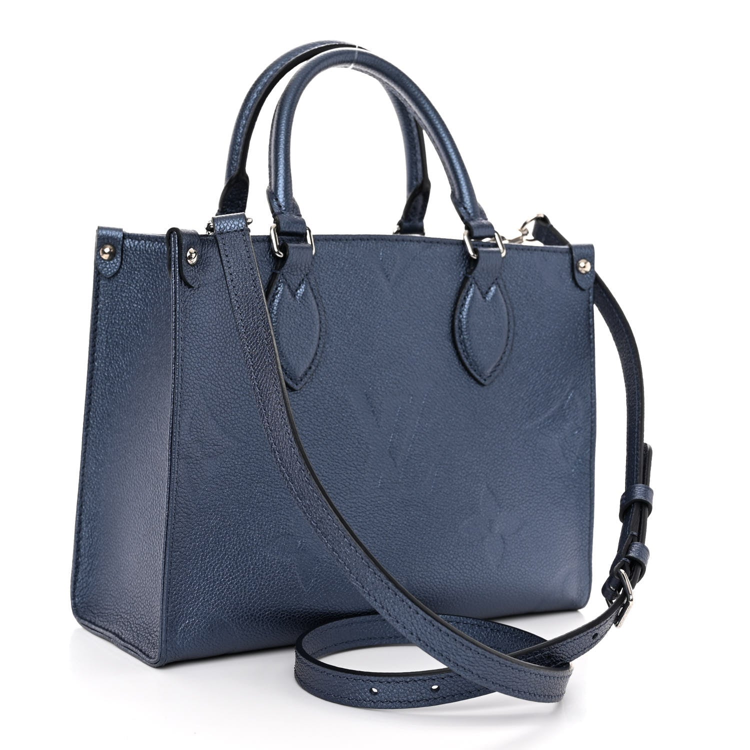 Louis Vuitton Metallic Empreinte Monogram Giant Onthego PM Navy Nacre 3 of 9