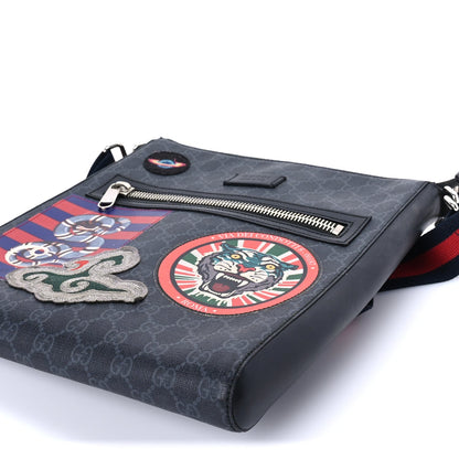 Gucci GG Supreme Monogram Night Courrier Flat Messenger Bag Black Multicolor 7 of 7