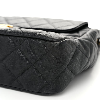 Chanel Caviar Quilted Large Wavy CC Hobo Black 10 of 10