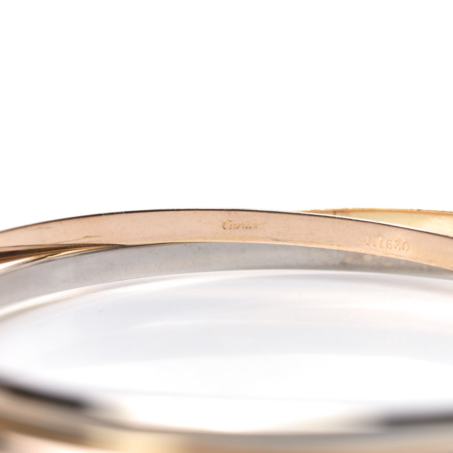 18K Pink Yellow White Gold Trinity Bangle Bracelet