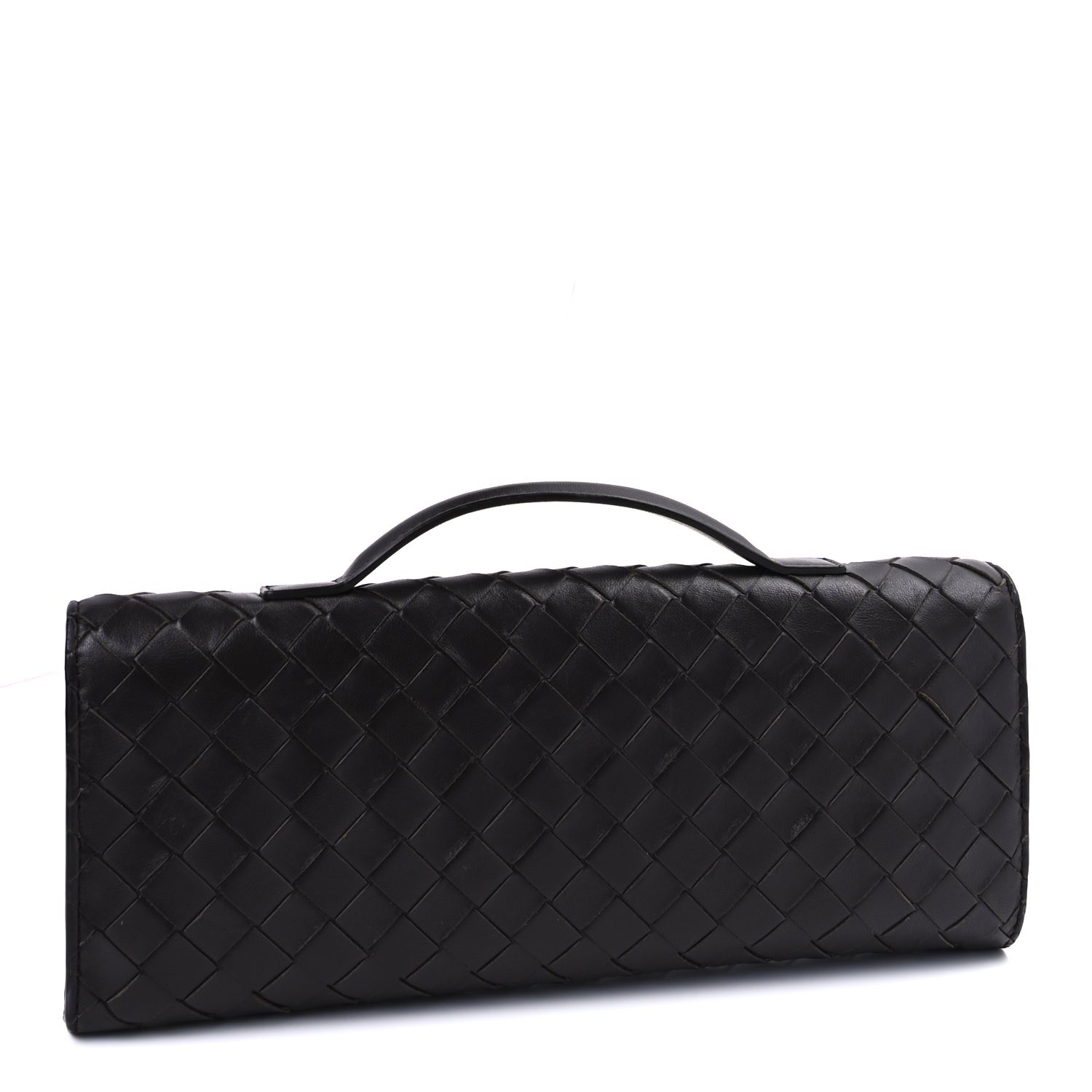 Bottega Veneta Nappa Intrecciato Long Andiamo Top Handle Clutch Dark Barolo 2 of 8
