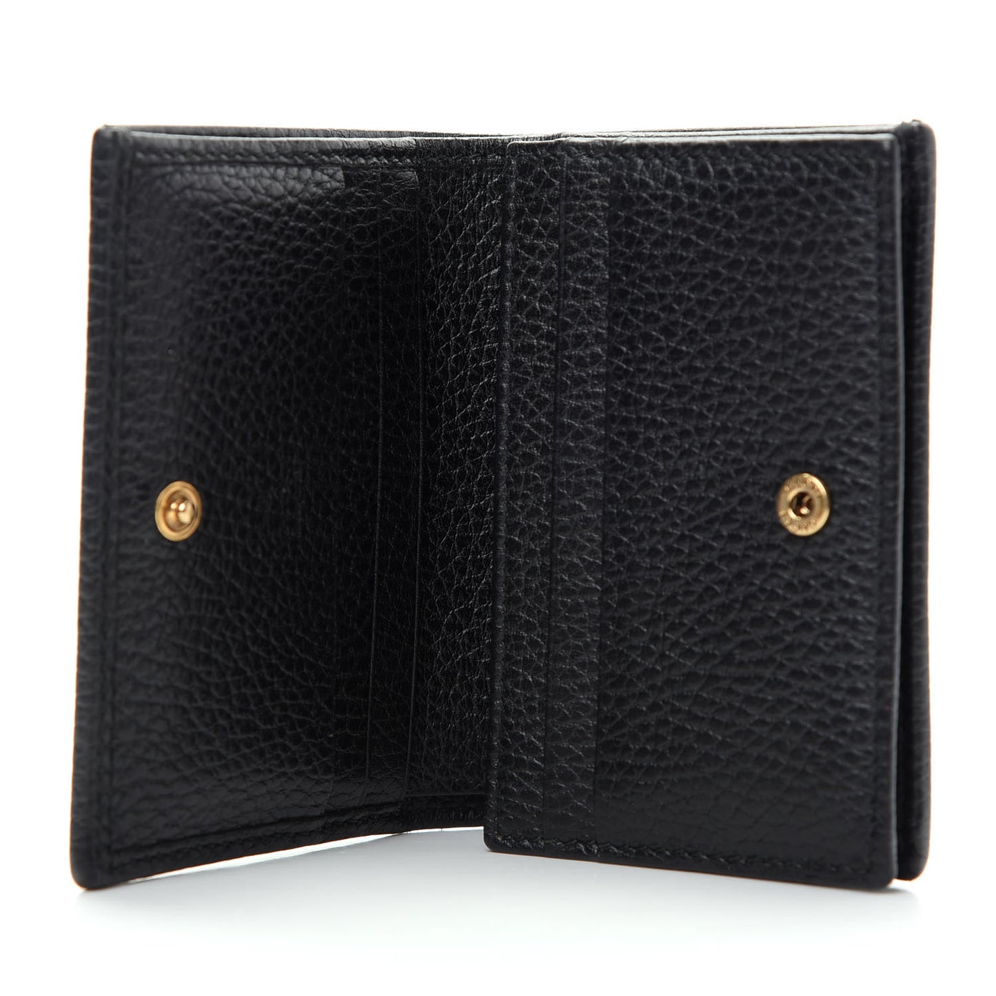 Pebbled Calfskin Butterfly Card Case Black