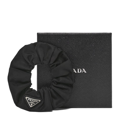 Prada Re-Nylon Metal Logo Scrunchie Black 4 of 4
