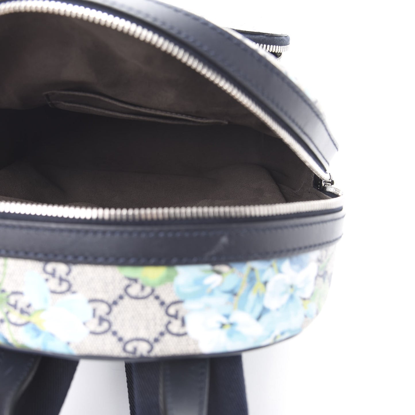 GG Supreme Monogram Blooms Small Day Backpack Blue