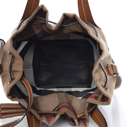 Burberry Canvas Mega Check Small Bucket Tan 6 of 8