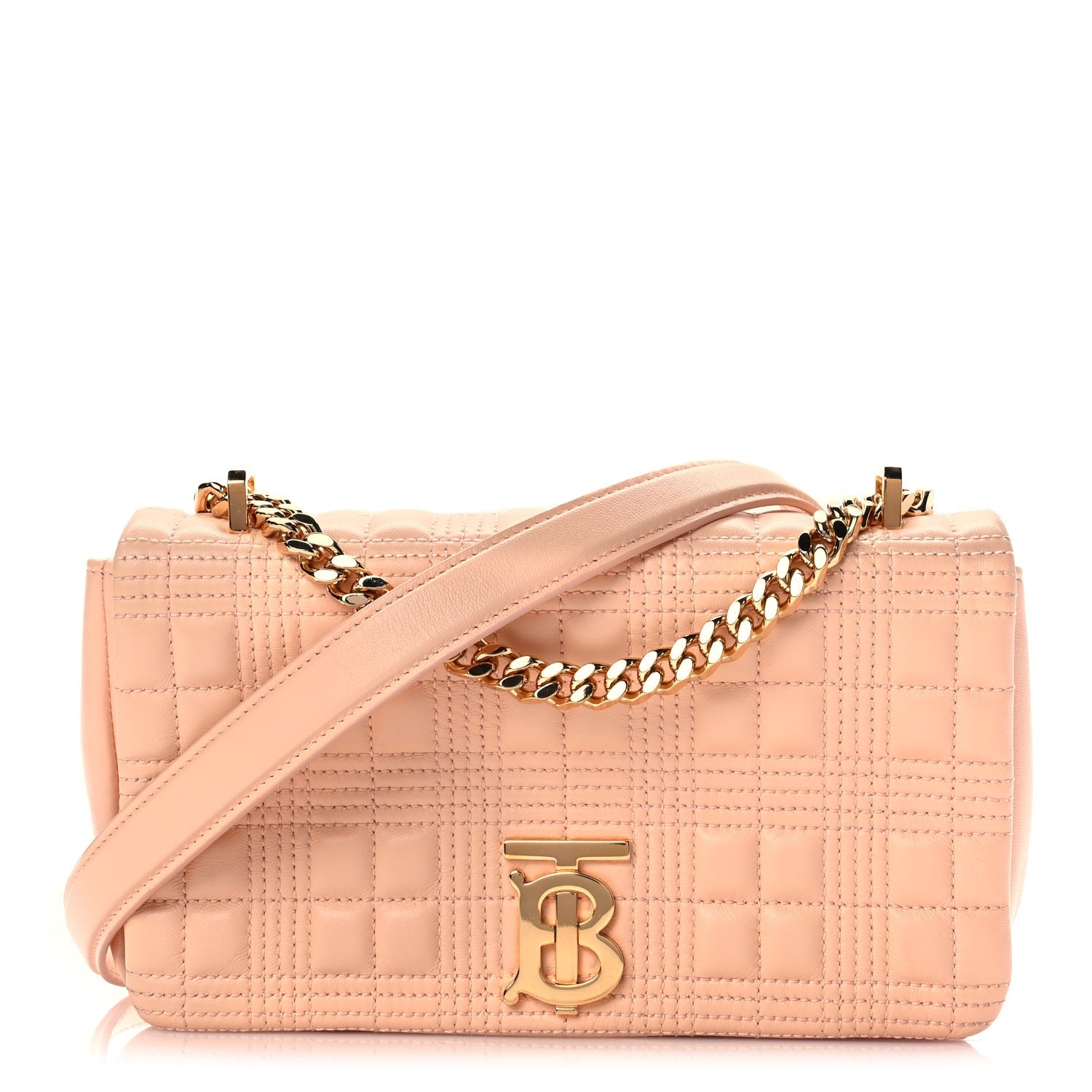 Burberry Lambskin Quilted Small Lola Bag Peach 1 of 8
