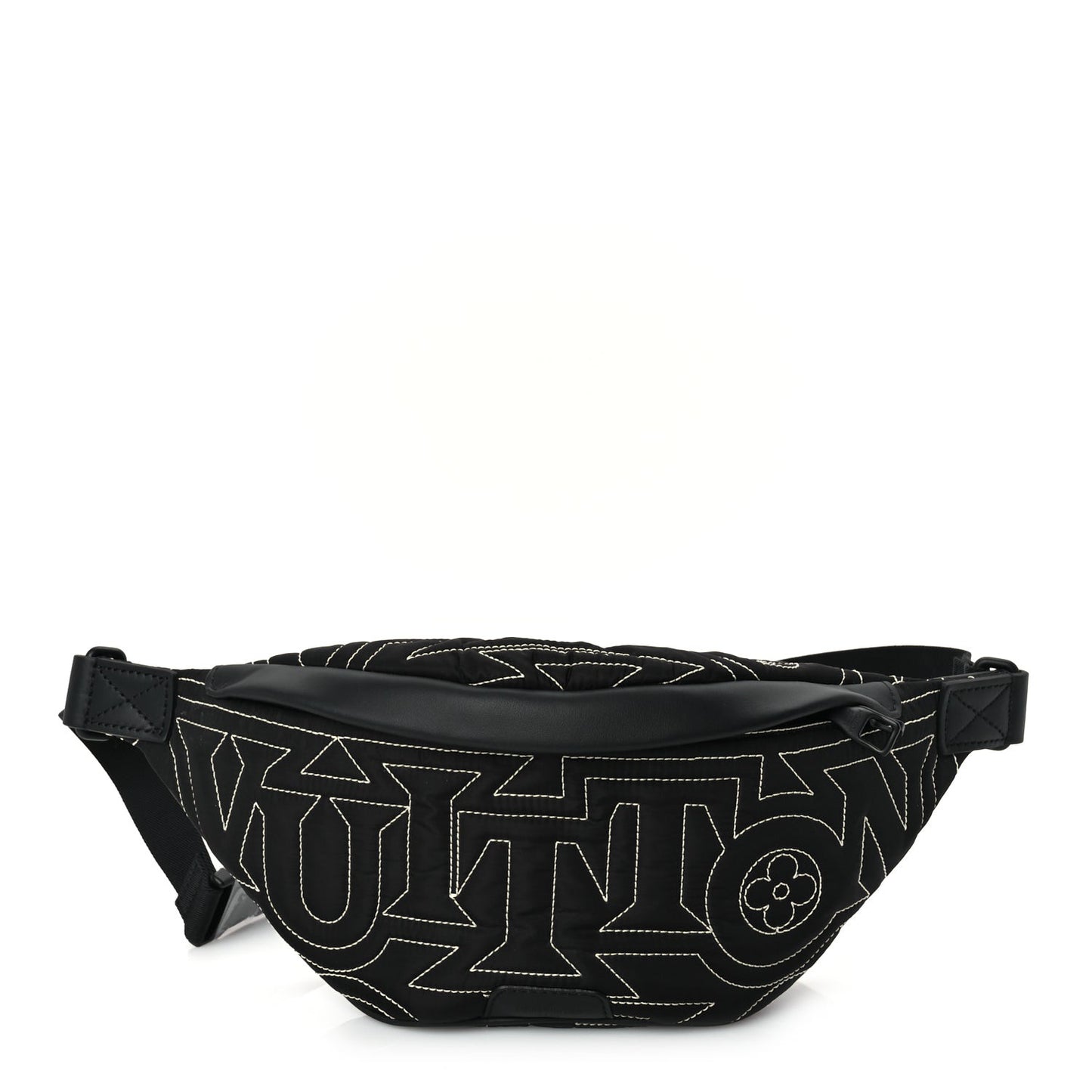 Nylon Snow Capsule Embroidered Monogram Bumbag  Black