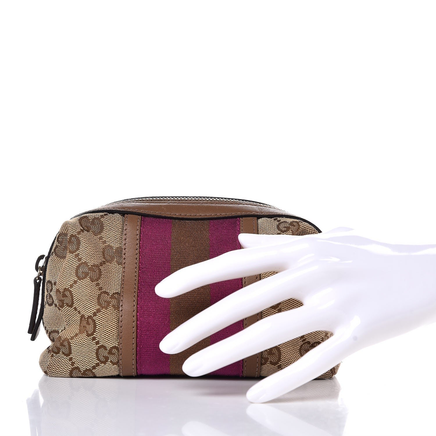 Gucci Monogram Web Small Cosmetic Case Pink 2 of 9