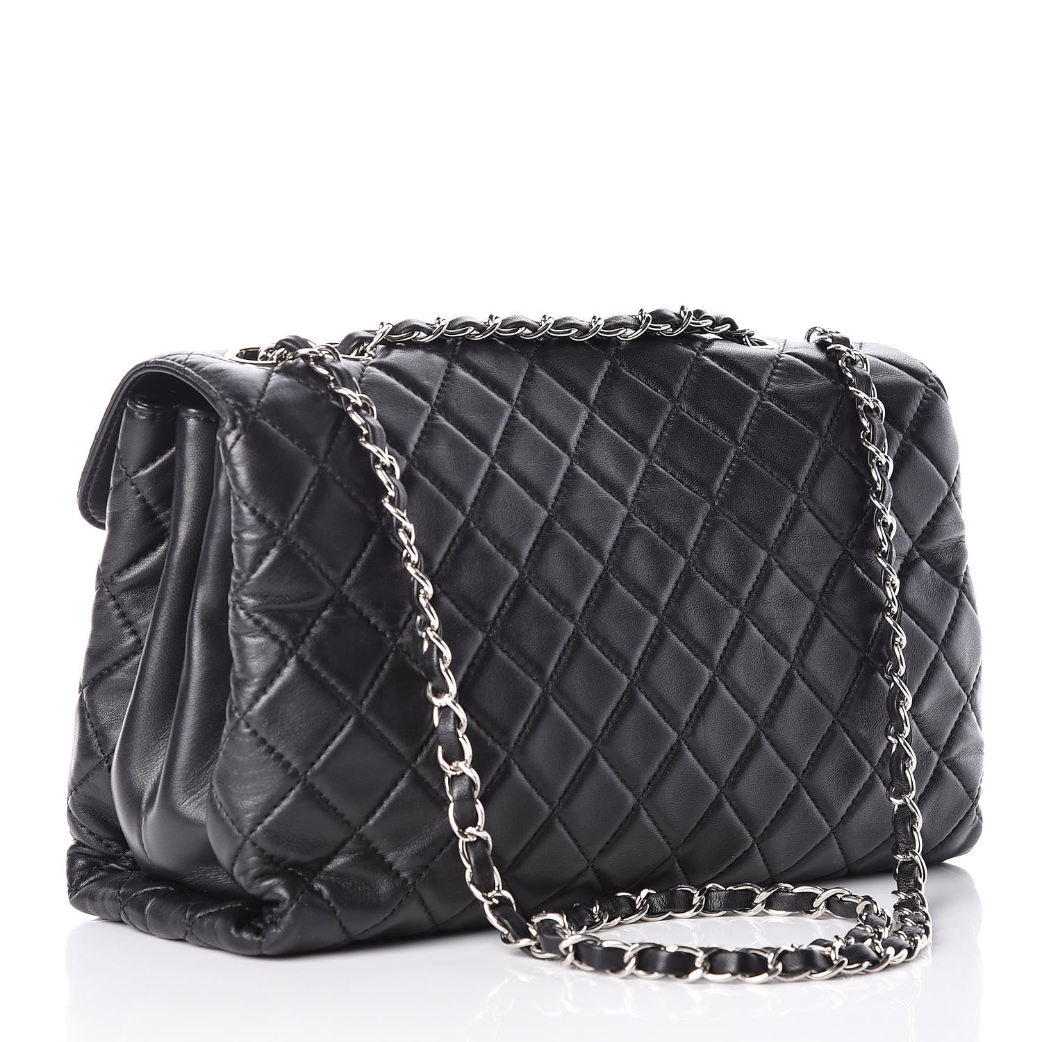 Chanel Lambskin Quilted Jumbo by 4 Flap Black 3 of 9