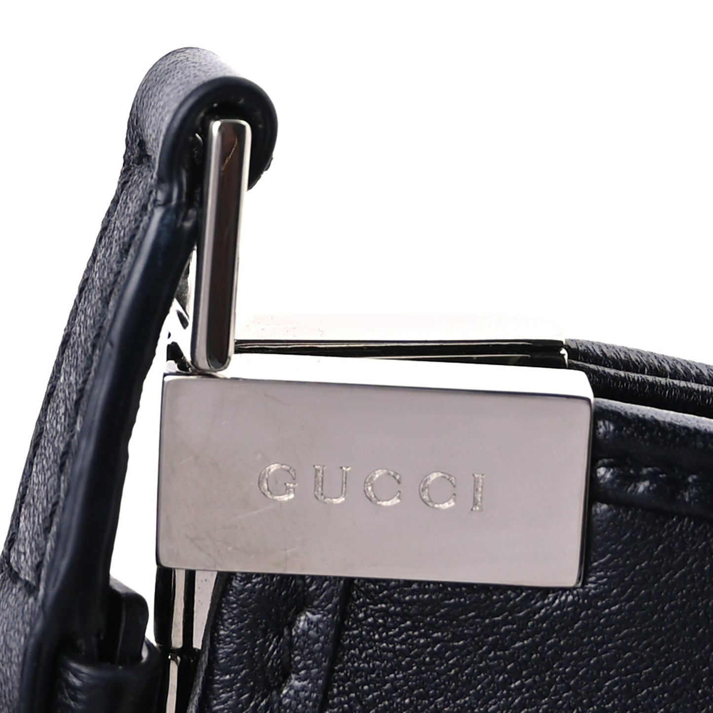 Calfskin Horsebit Slim Shoulder Bag  Black