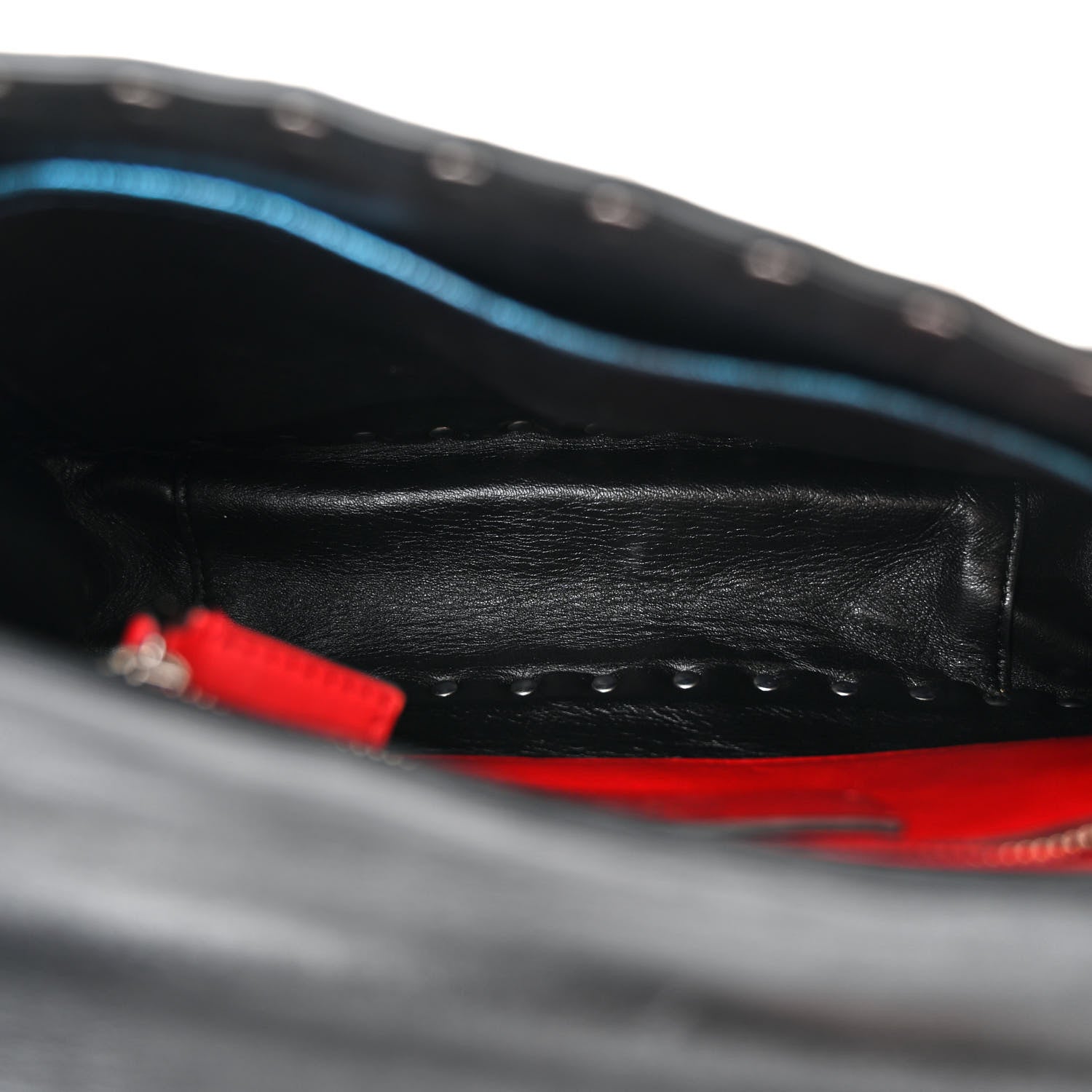 Valentino Garavani Metallic Wrinkled Lambskin Star Medium Rockstud Spike Shoulder Bag Peacock 5 of 10