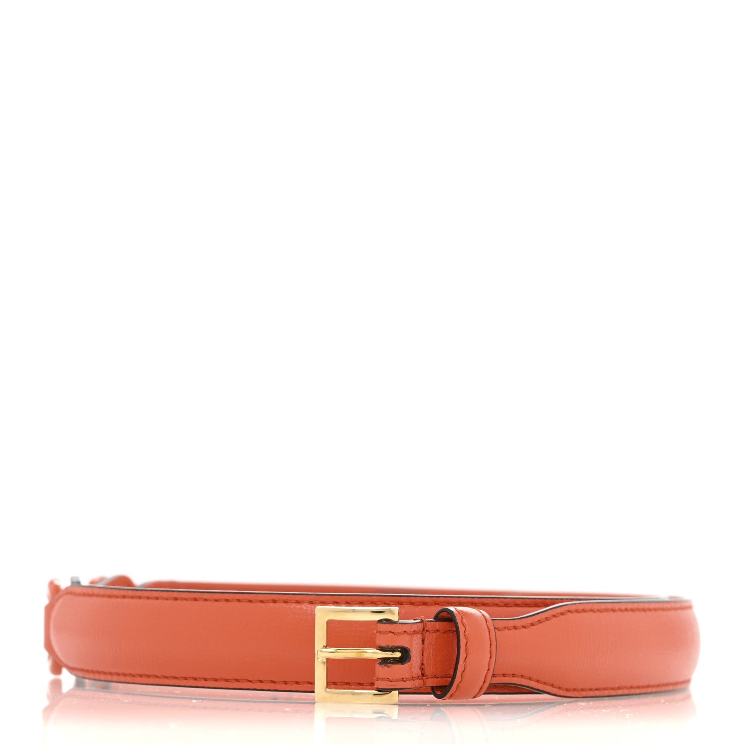 Gucci Efesto Leather Womens Horsebit 15/23mm Belt 85 34 Orange 1 of 7