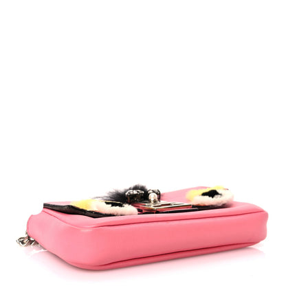 Fendi Nappa Rabbit Fox Fur Micro Buggie Baguette Rosa Fluo Multicolor 6 of 8
