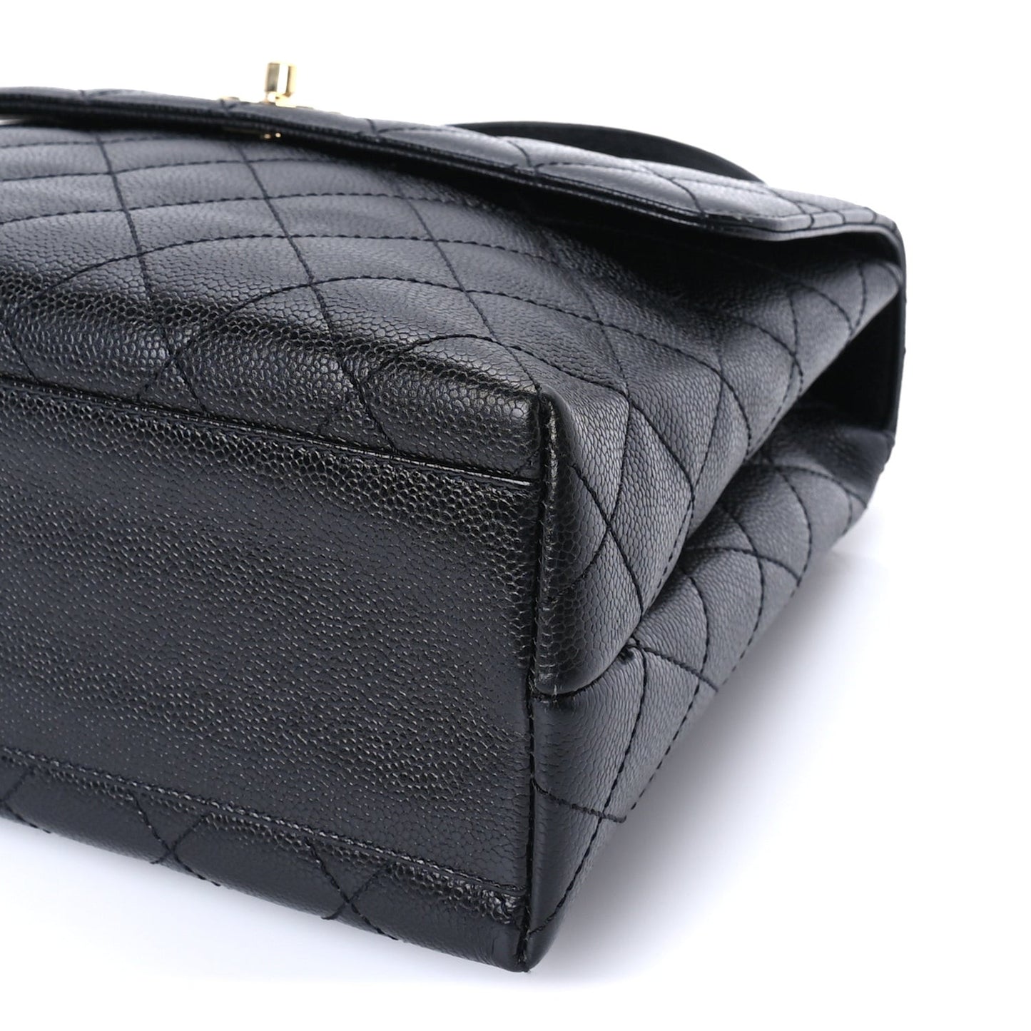 Caviar Quilted Jumbo Kelly Flap  Black